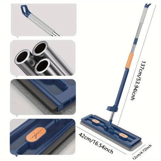 New and Improved for 2024! Large Flat Mop Set with Bucket & Squeegee - 360° Rotation, Ideal for Wet/Dry Cleaning in Kitchen, Bathroom, Living Room, Bedroom - Sturdy Plastic Tool for Home Cleaning Needs