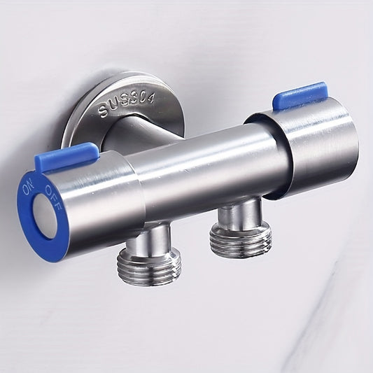 Wall mounted stainless steel shower diverter with double handle control - easy to install and convenient to use.