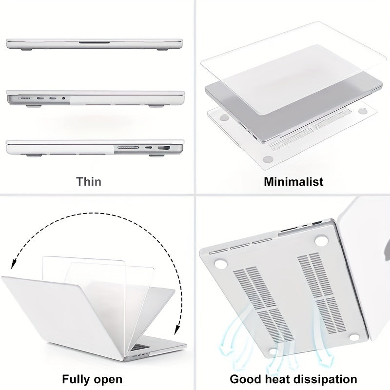 Protective case for MacBook Air/Pro, with non-slip pad and waterproof/dust-proof features. Fits models A2485, A2780, A2681, A2337, A2338.