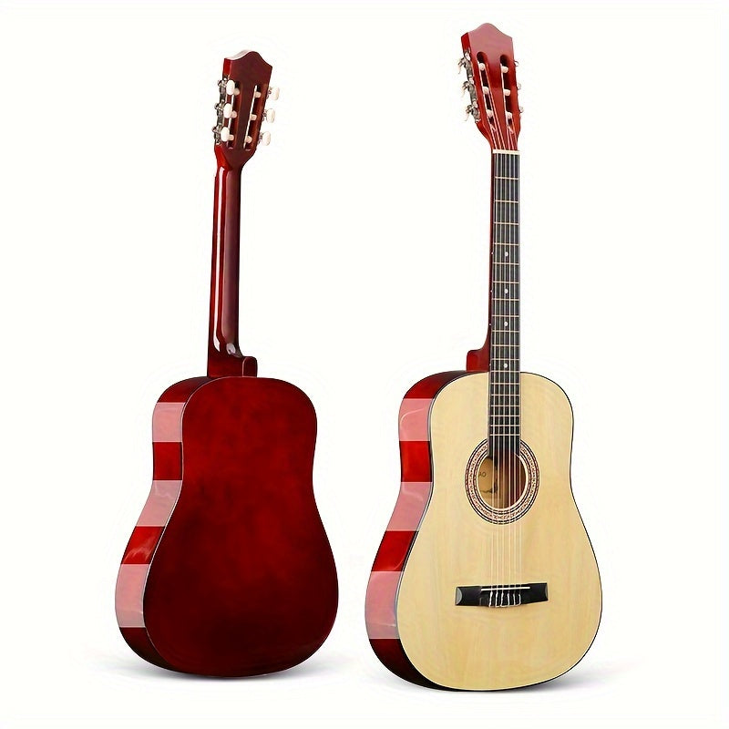 YASATEAO 38" classical guitar with basswood body, nylon strings, 18 frets, half-closed tuning peg, and mixed color.