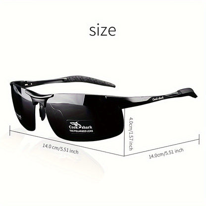 Cook Shark's new high-end polarized sunglasses offer UV protection for men who drive or fish.