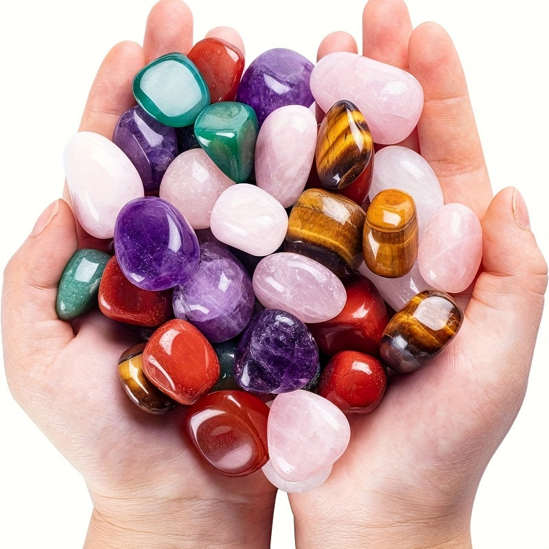 1 pack of assorted natural tumbled stones and crystals for beginners