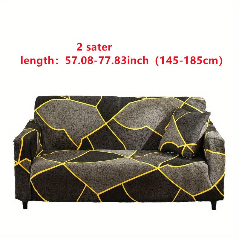 Spandex sofa cover stretches to fit 1-4 seaters, recliner chairs. Classic design, machine washable for living room décor.