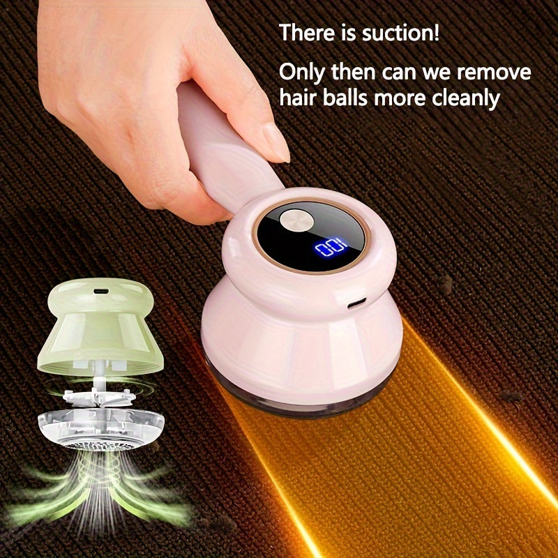 USB Rechargeable Fabric Shaver - Electric lint remover for clothes, bedding, furniture, and carpets. Can also trim hair balls on sofas.