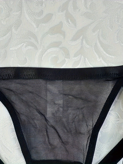 Sheer mesh thongs, garter belt panties, sexy lingerie for women.