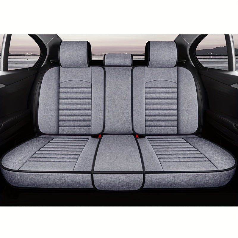 M06 Fiber Hemp Car Seat Cushions - Universal Fit, Breathable Covers for 5-Seats Vehicle, Four Seasons Material