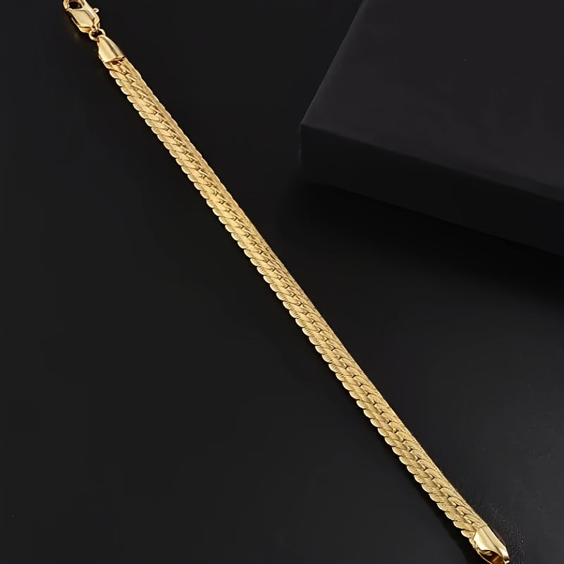 Gold-plated 5mm copper bracelet for hip hop fashion.