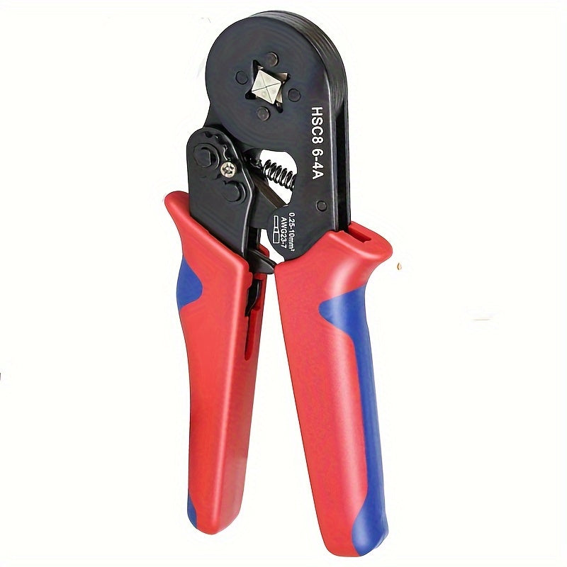 Electrician's Crimping Tool Set for Tubular Terminals, 0.25-10mm Range, Ideal for 23-7AWG Wires.