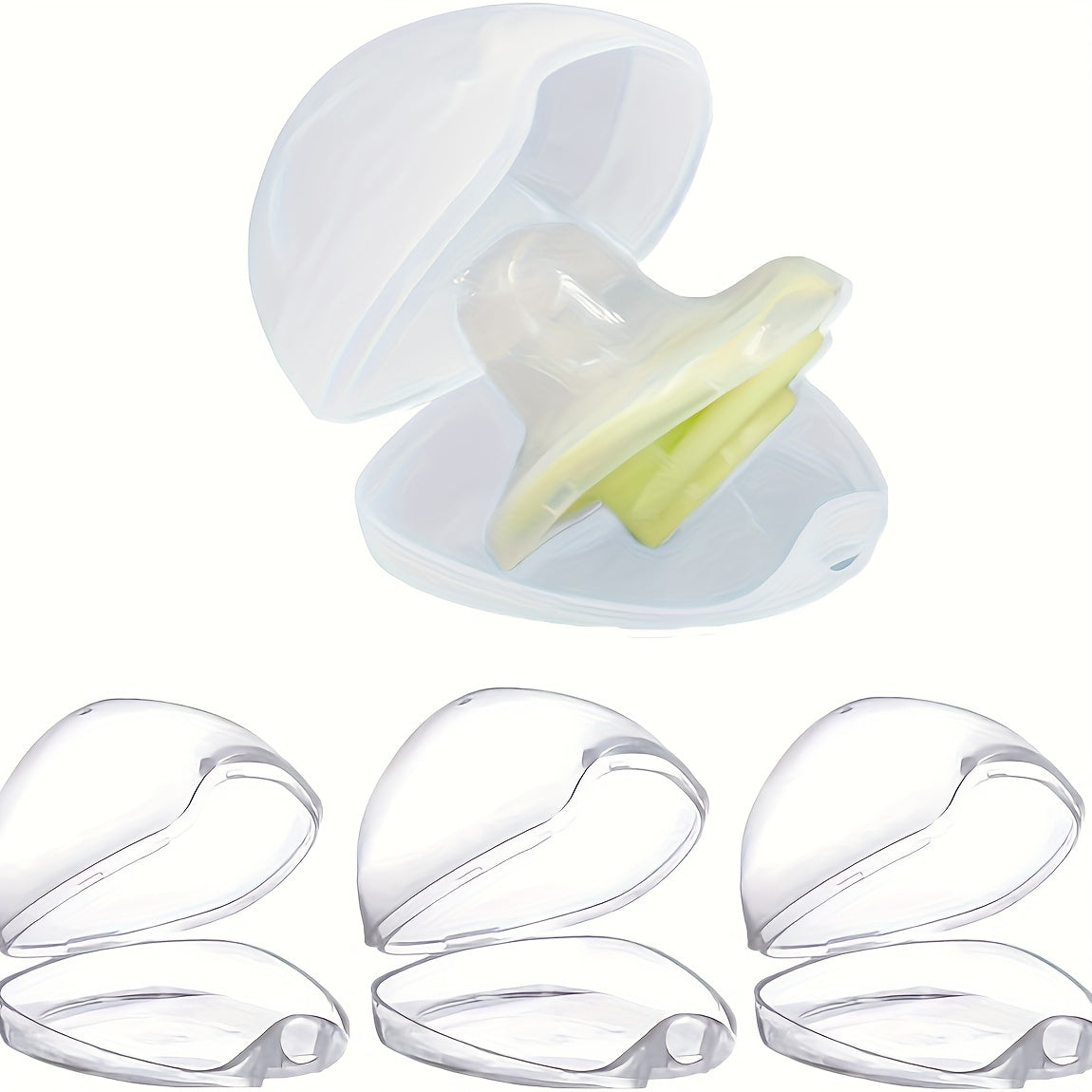 Clear Pacifier Container, Pacifier Storage Box, Non-Toxic Pacifier Holder for On-the-Go and at Home