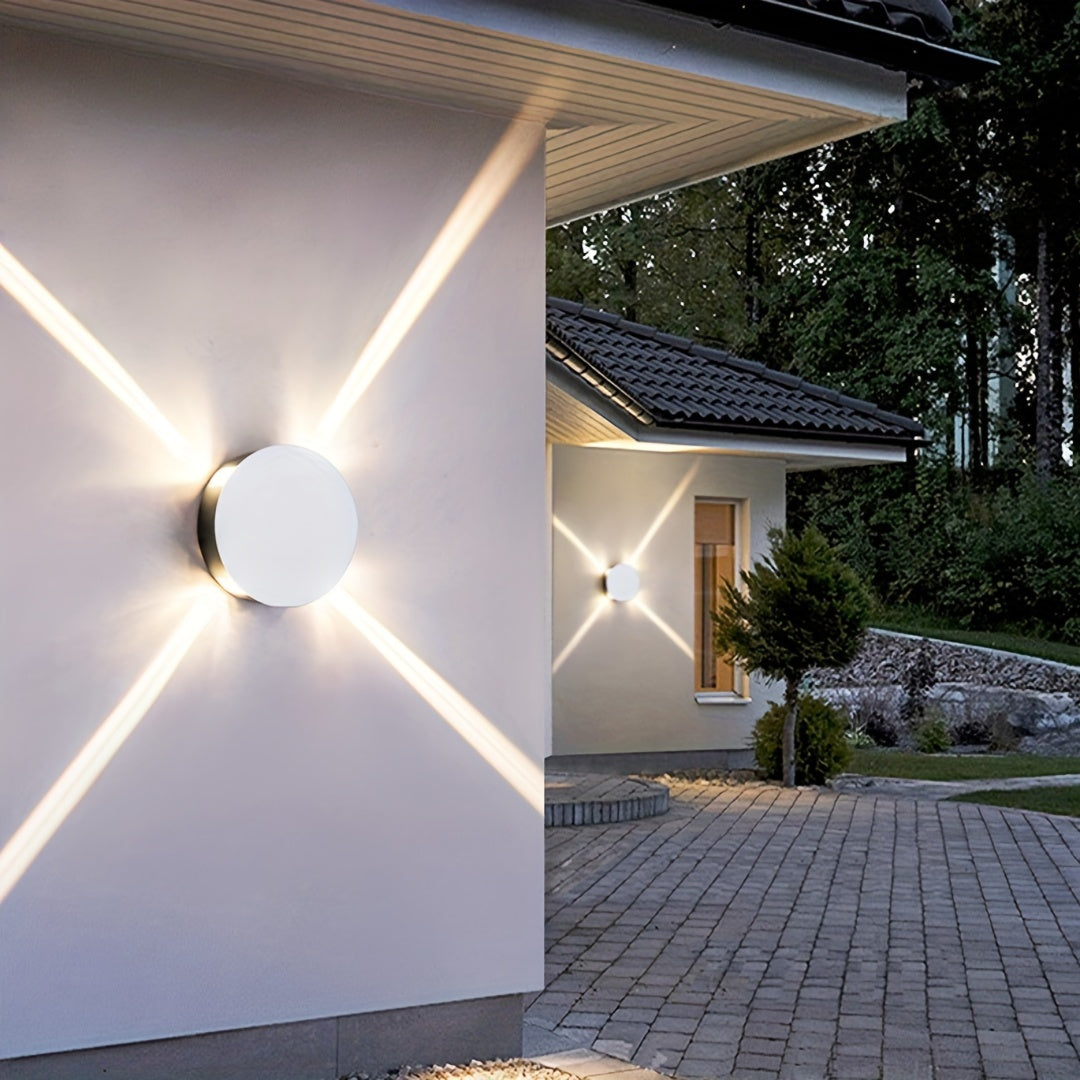 Modern LED wall light for KTV or living room with simple design, round aluminum construction.