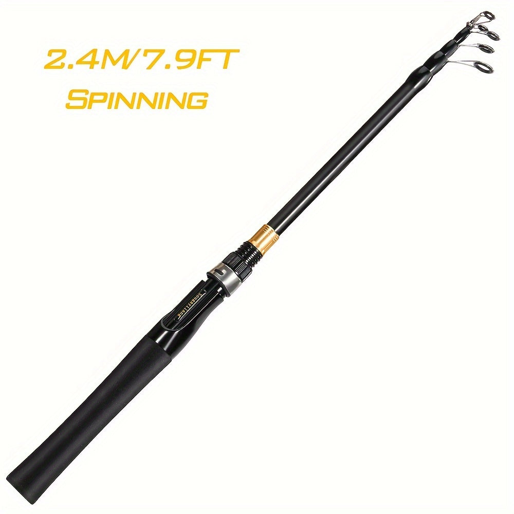 Sougayilang telescopic fishing rod made of carbon fiber with EVA handle, suitable for freshwater and saltwater fishing.