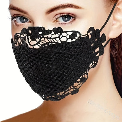 [Top Pick] Set of 4 Lace Face Masks for Women, Comfortable Elastic Nightclub Style, Easy to Hand Wash, Stylish Embroidered Masks for Outdoor Events and Parties