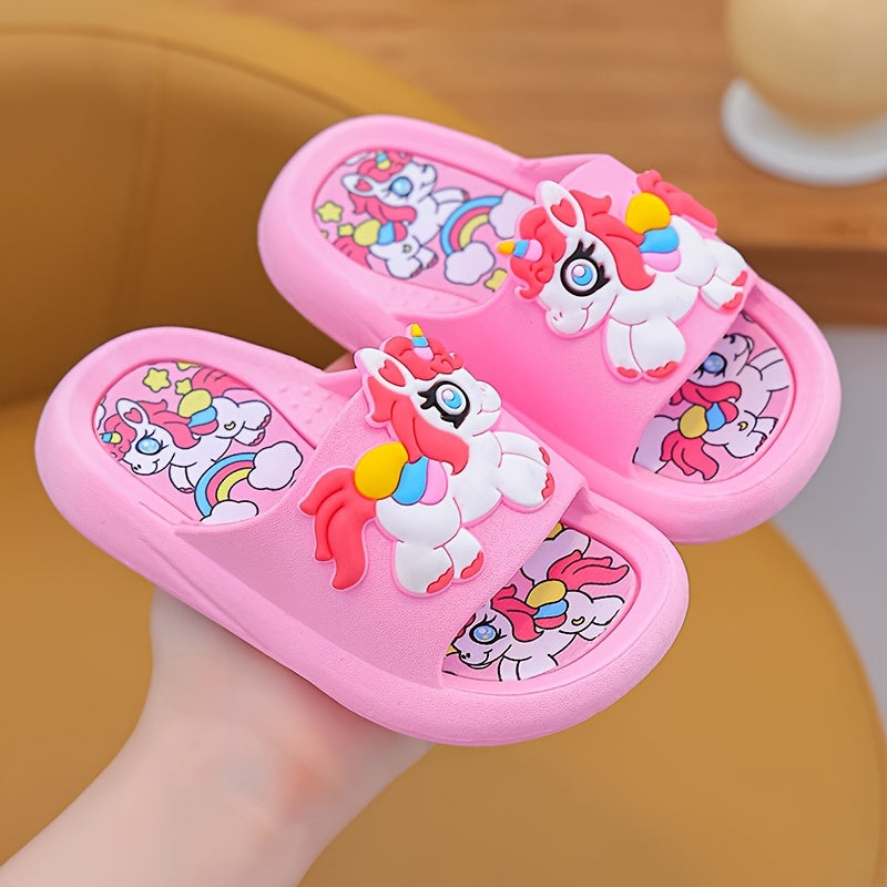 Kids' adorable cartoon slippers with anti-slip features, suitable for all seasons. Great for indoor and outdoor use.