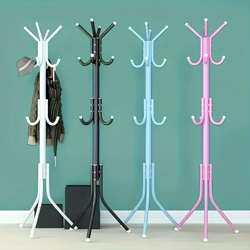 Metal coat rack for hats, coats, bags, scarves. Used for home storage in entrances, corridors, offices, bedrooms, and living rooms.