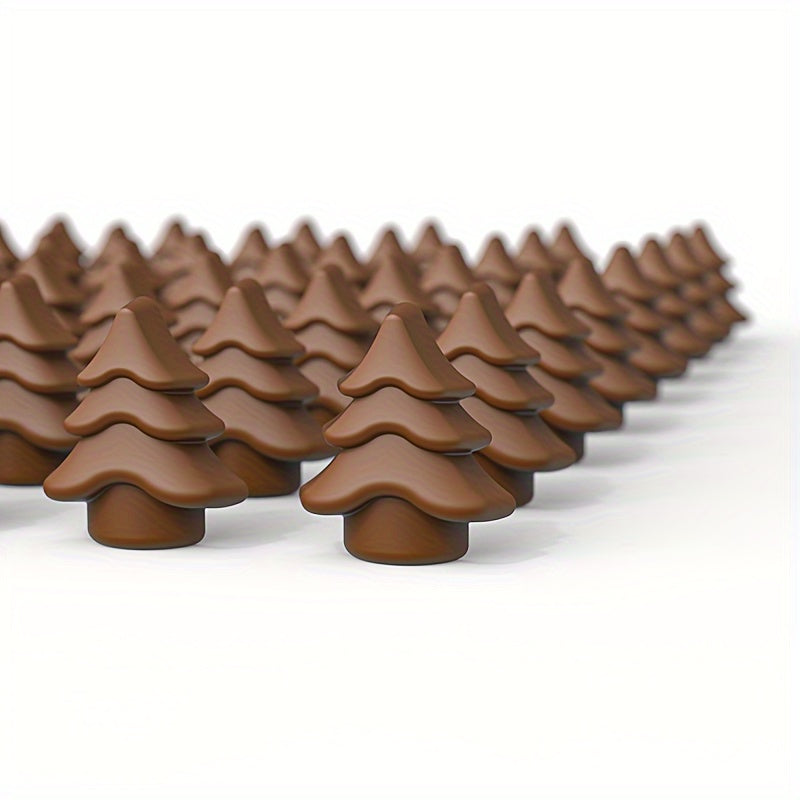 Mini Christmas Tree Chocolate Mold - 100 Cavity 3D Silicone, Lead-Free for Making DIY Candy & Fondant, Ideal for Holiday Baking