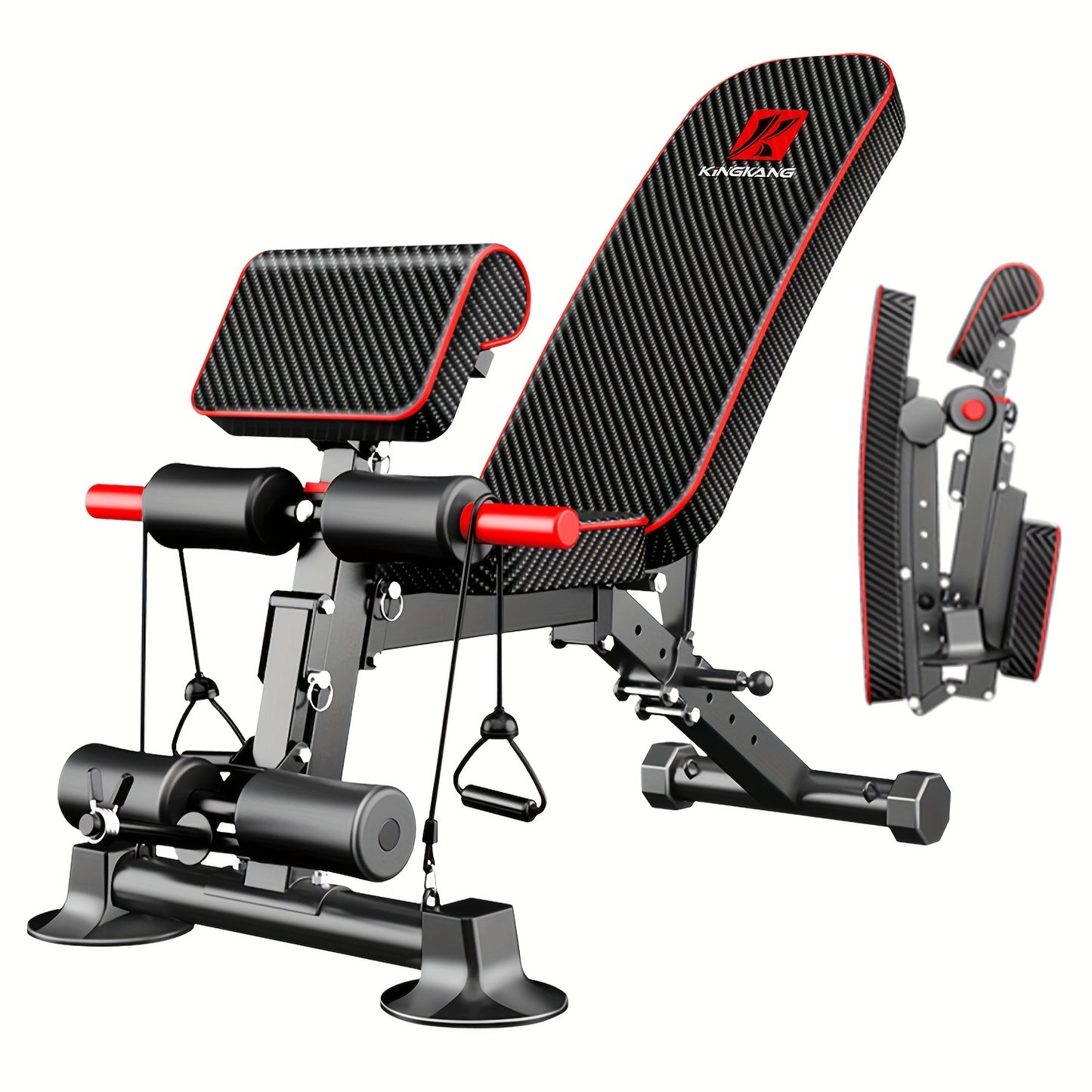 K KINGKANG Adjustable Weight Bench - Foldable workout chair with comfort foam padding, ideal for home gym strength training.