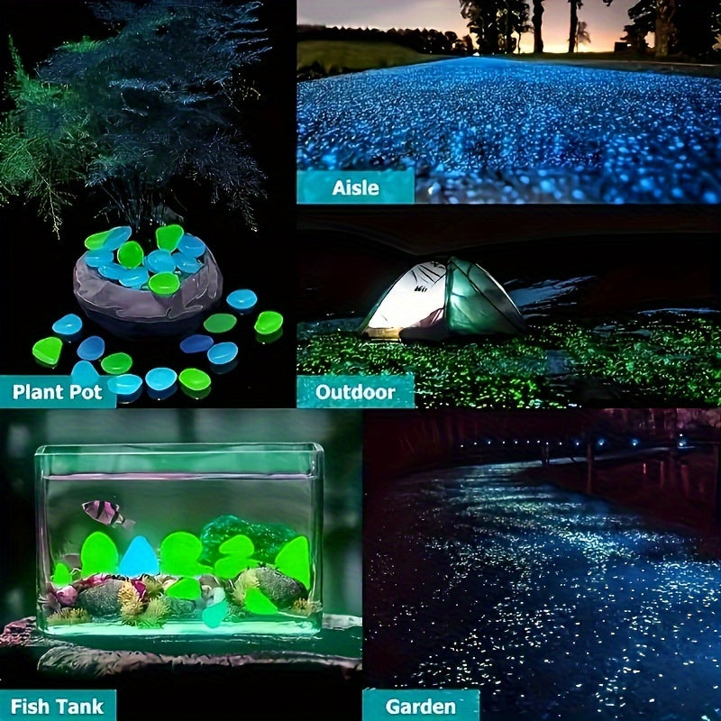 100 luminescent stones for aquarium landscaping.