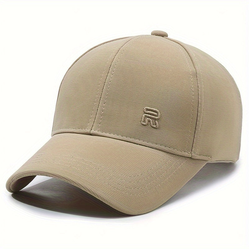 Gender-neutral baseball cap with embroidery, adjustable acrylic material for sun protection. Ideal for outdoor travel with knitted craftsmanship and non-stretch design.