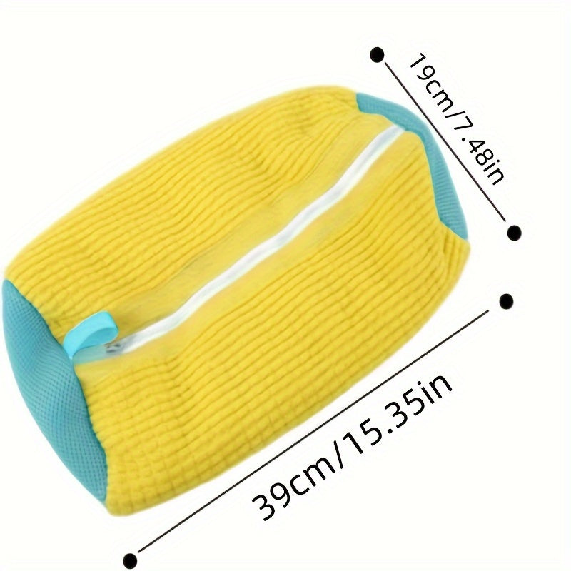 Durable Polyester Shoe Wash Bag with Zipper - Oval-Shaped Laundry Protector for Shoes, Designed for High-Efficiency Cleaning