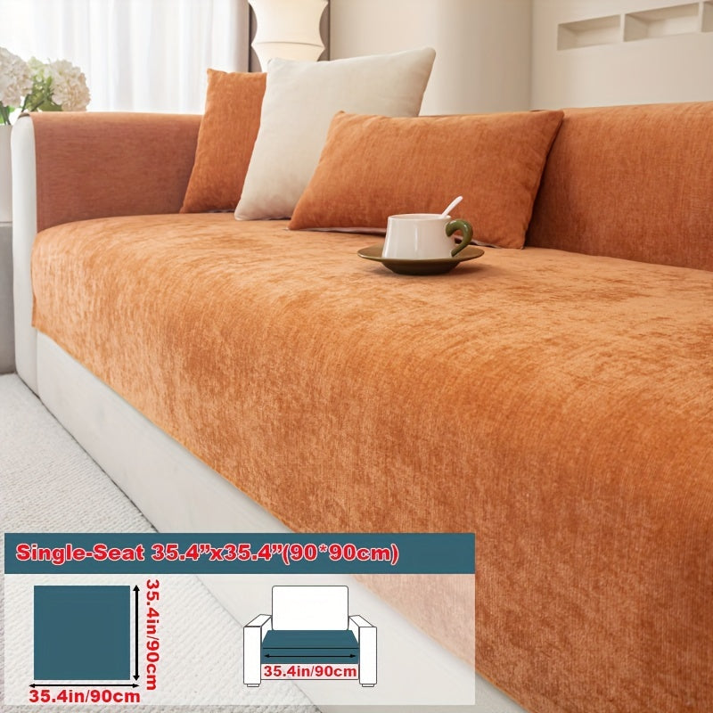 Chenille Sofa Cover suitable for armchairs to 4-seater sofas, pet-friendly, non-slip, machine washable - 1pc.