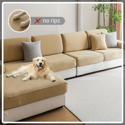 Waterproof stretch sofa cover, modern non-slip couch protector, pet-friendly elastic slipcover for living room, fits all seat and L-shaped sofas.