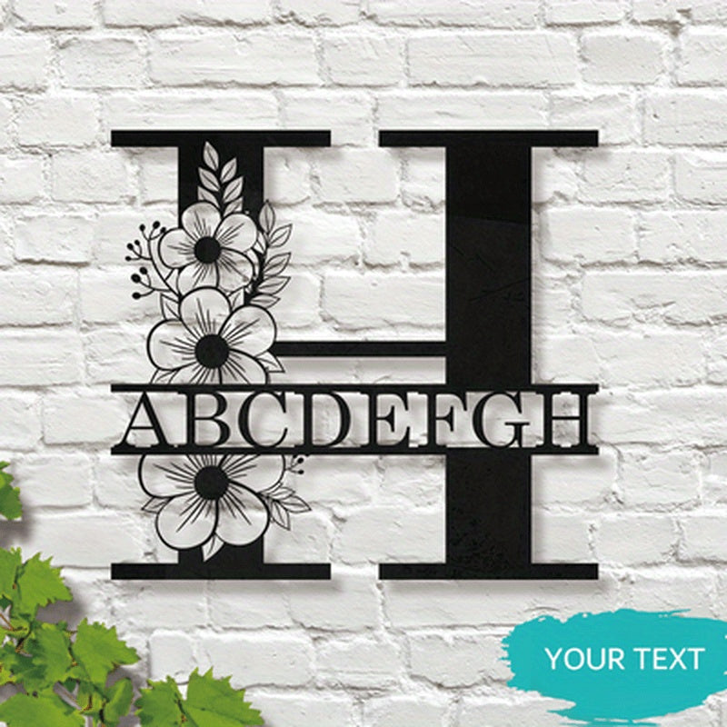 This Elegant Personalized Name Sign with Floral Design is a Customizable Iron Monogram Wall Art that is perfect for Home Decor, Wedding Favors, and Special Celebrations. Suitable for Ages 14 and up.