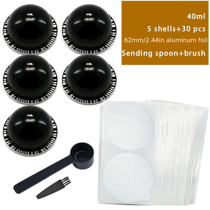 High-Quality Refillable Aluminum Coffee Pods in Black for Nespresso Vertuo - Set of 1 with Sealing Foil