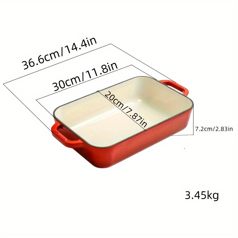 Multipurpose Enamel Baking Pan - Available in Rectangular and Square Shapes, Great for Cooking Fish, Steak, and BBQ - Compatible with Induction Cooktops, Perfect for Use in Home Kitchens and Restaurants