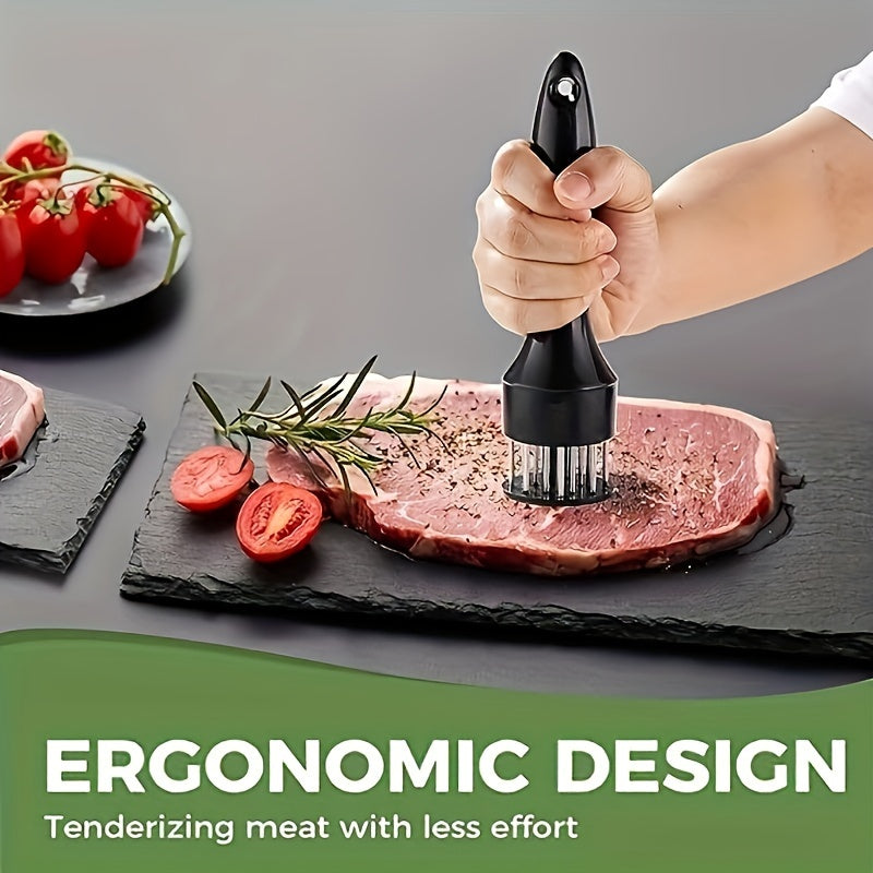 This meat tenderizer tool features a stainless steel needle and ultra-sharp blade, making it ideal for tenderizing a variety of meats such as chicken, beef, steak, veal, and pork. Whether you're cooking at home or in a restaurant, this kitchen gadget is