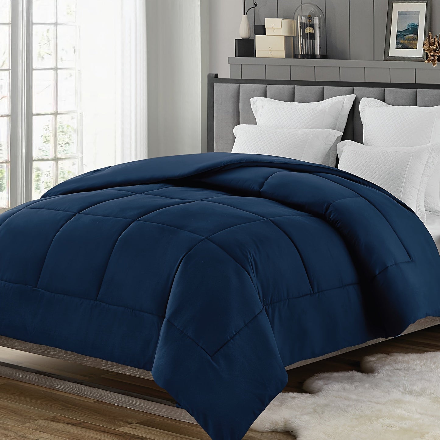 1 Piece Comforter for All Seasons Bedding. This set includes a single comforter/duvet insert that is soft, hypoallergenic, breathable, and machine washable. It is also wrinkle-free, fade-resistant, and shrink-resistant.