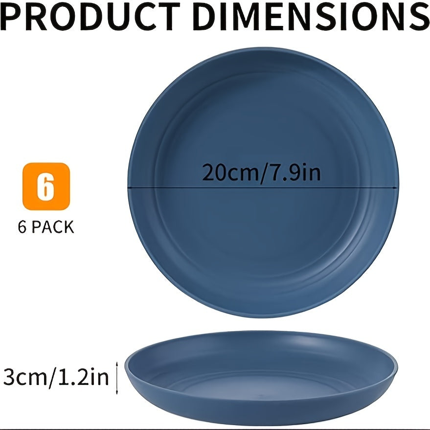 6 unbreakable deep dinner plates, 19.81 cm in size, dishwasher and microwave safe, BPA-free.