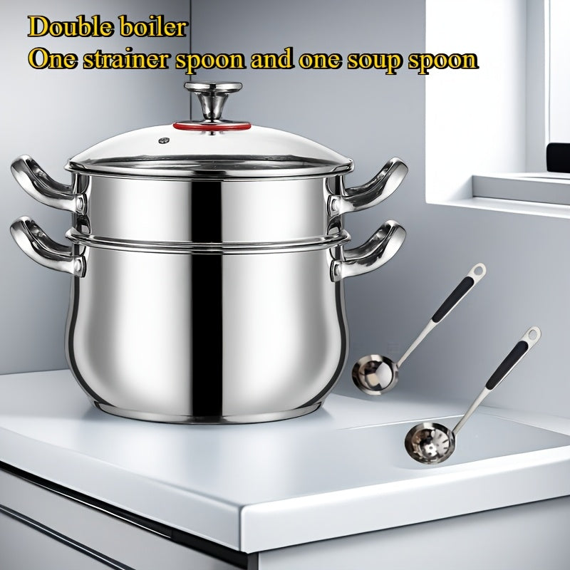 Stainless Steel Stock Pot for Home & Restaurant Use - Durable and Thickened, Ideal for Cooking, Frying, and Stewing - Must-Have Cookware for Your Kitchen