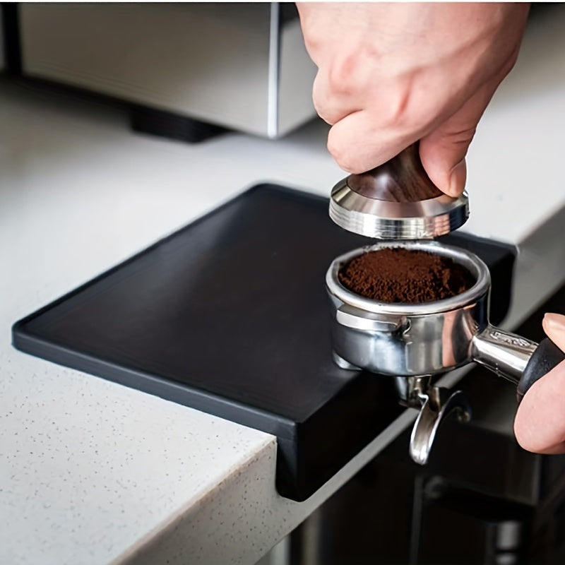 Black Silicone Espresso Tamping Station Barista Accessories - Coffee Tamper Mat in 5.9inch*7.9inch/15cm*20cm Size