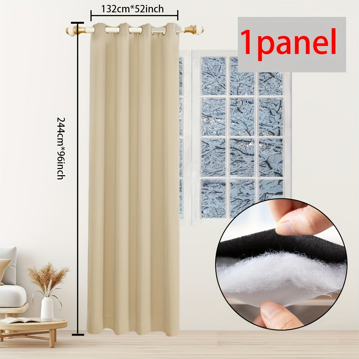 One piece of Winter Thermal Air Layer Curtains, specially crafted for insulation and wind protection during the colder months. These curtains are ideal for modern homes, serving as decorative door curtains, window partitions, and blackout curtains. They