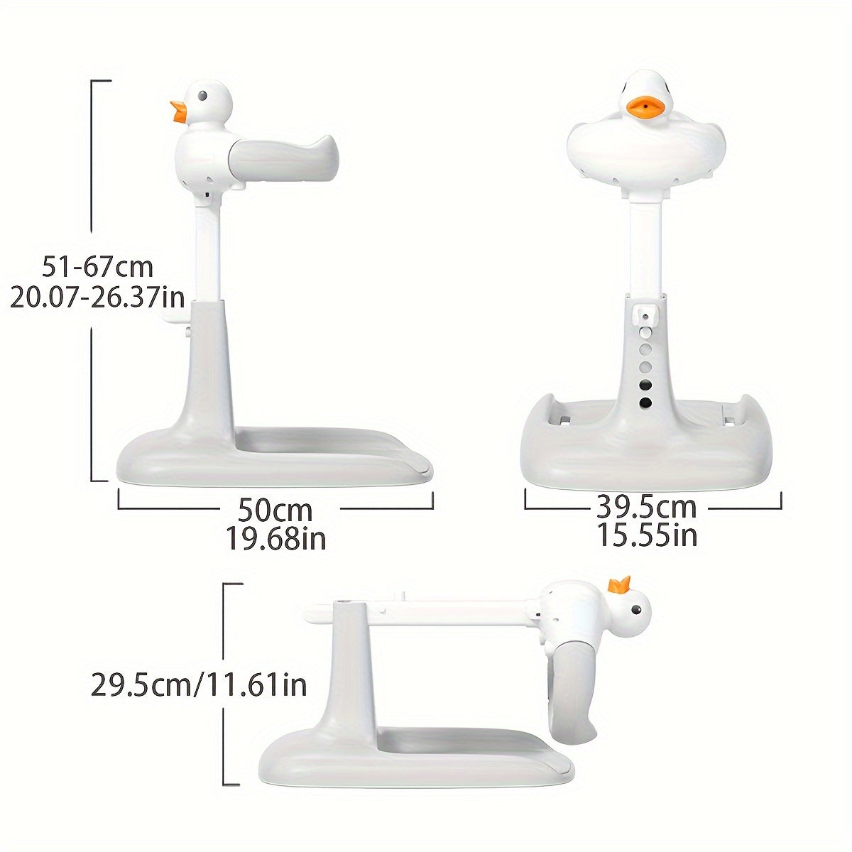 Sturdy Bath Stand with Duck Design, Anti-Slip Base, and Adjustable Height - Made of PP Material for Ages 3 to 6 - Safe and Convenient Bathtime Solution for Children