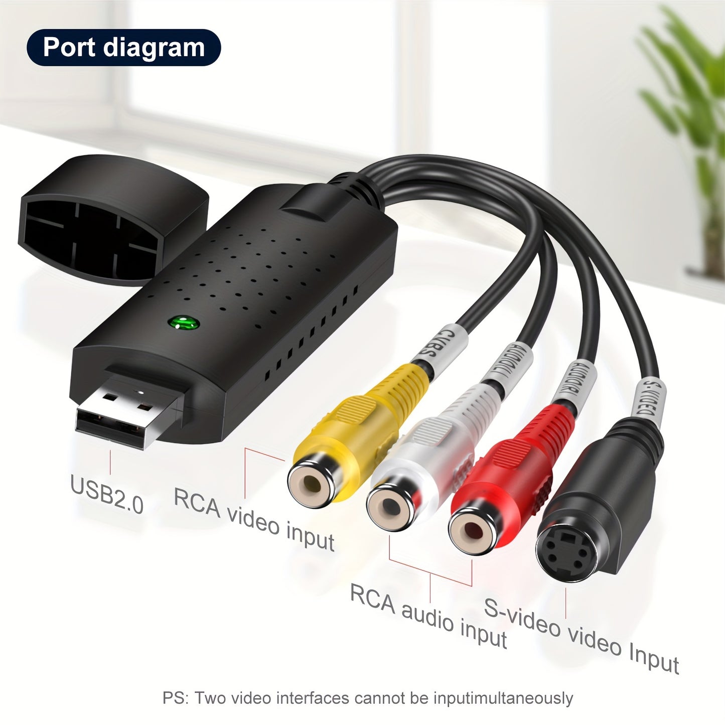 USB video capture card converts RCA to HD 720P for VHS, VCR, Hi8, DV tapes. Works with PC & Mac, PAL/NTSC compatible.