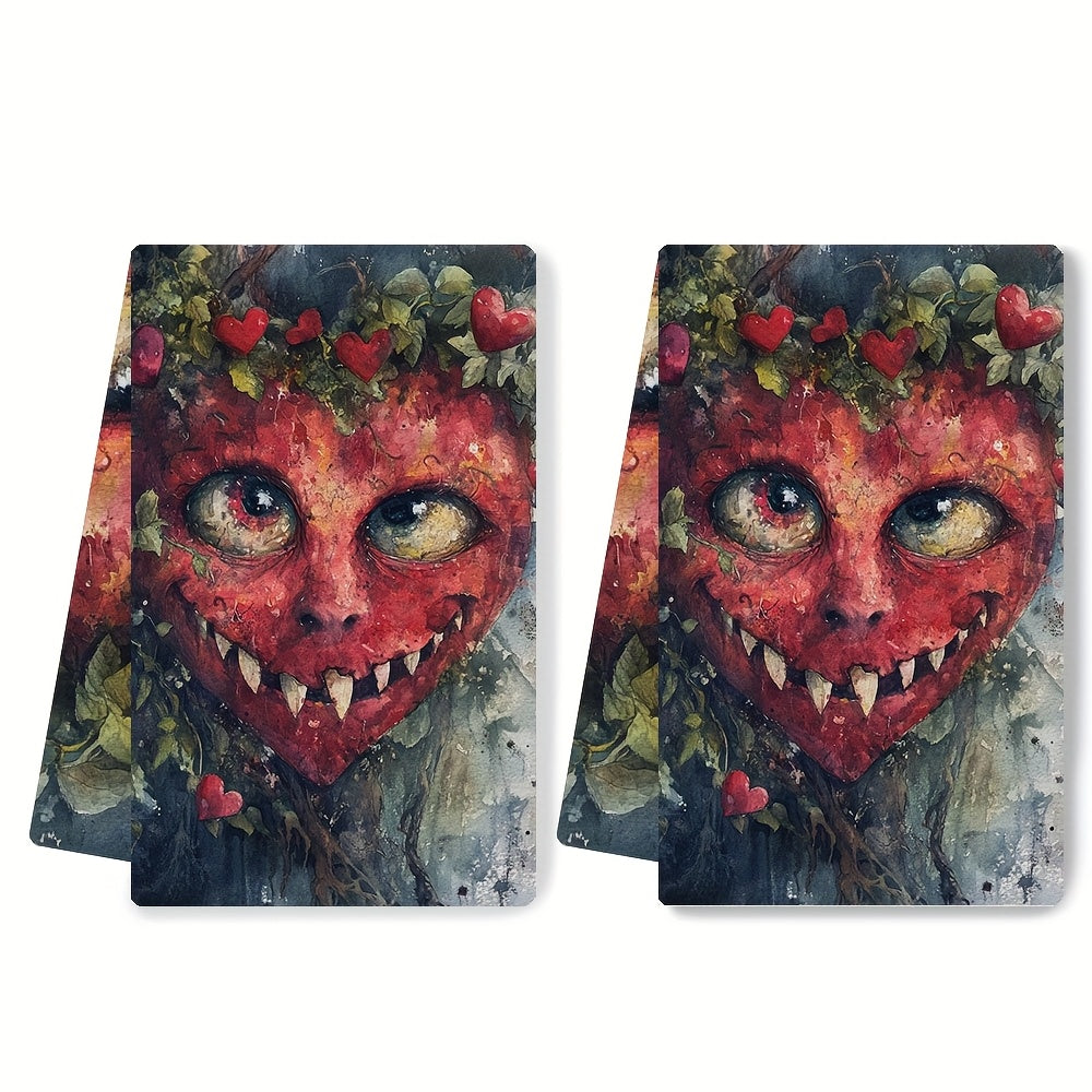 Valentine's Day-themed kitchen towels are here! Get two ultra soft and highly absorbent dish hand towels for your holiday decor. These towels are machine washable and measure 16x24 inches each. Don't miss out on these gorgeous 2KYSYS1217496 towels.