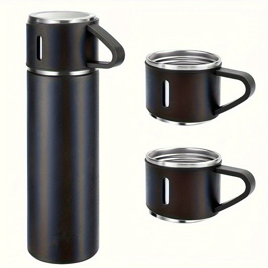 500ml Stainless Steel Insulated Mug Set with Lid - Leakproof, Portable for Hot & Cold Drinks - Ideal for Business & School