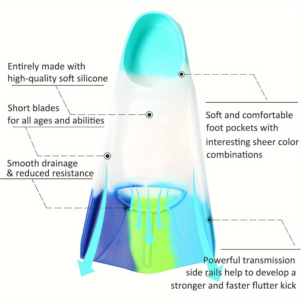 Enjoy easy and fun swimming with Kids Swim Silicone Fins - ideal for beginners!