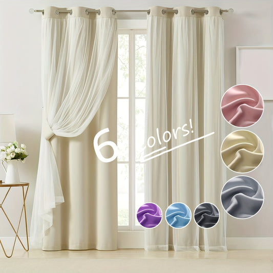 Single-panel Blackout Curtains made with One-layer Cloth and One-layer Yarn, featuring a Modern Simple Style. Ideal for use in Living Rooms, Bedrooms, Balconies, Floating Windows, providing Noise Reduction and adding a touch of Romance to your Home Decor.