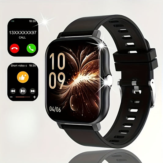 Borderless slim smart watch for iPhone and Android with wireless talk/receive, sports modes, sedentary alert, weather forecast, and message notifications - perfect gift for all.