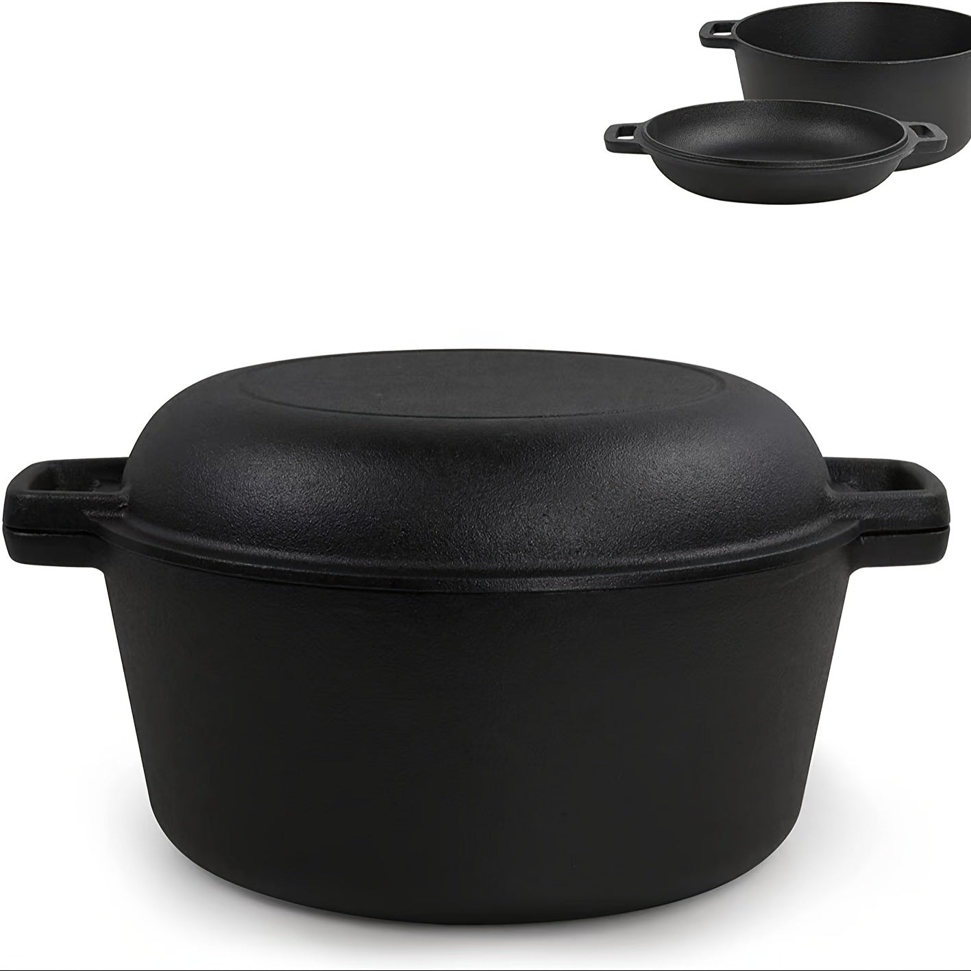 Cast Iron Cookware Set - Includes Barbecue Frying Pan, Stew Pot, and Bag Pot - Uncoated for Authentic Flavor - Ideal for Outdoor and Kitchen Use