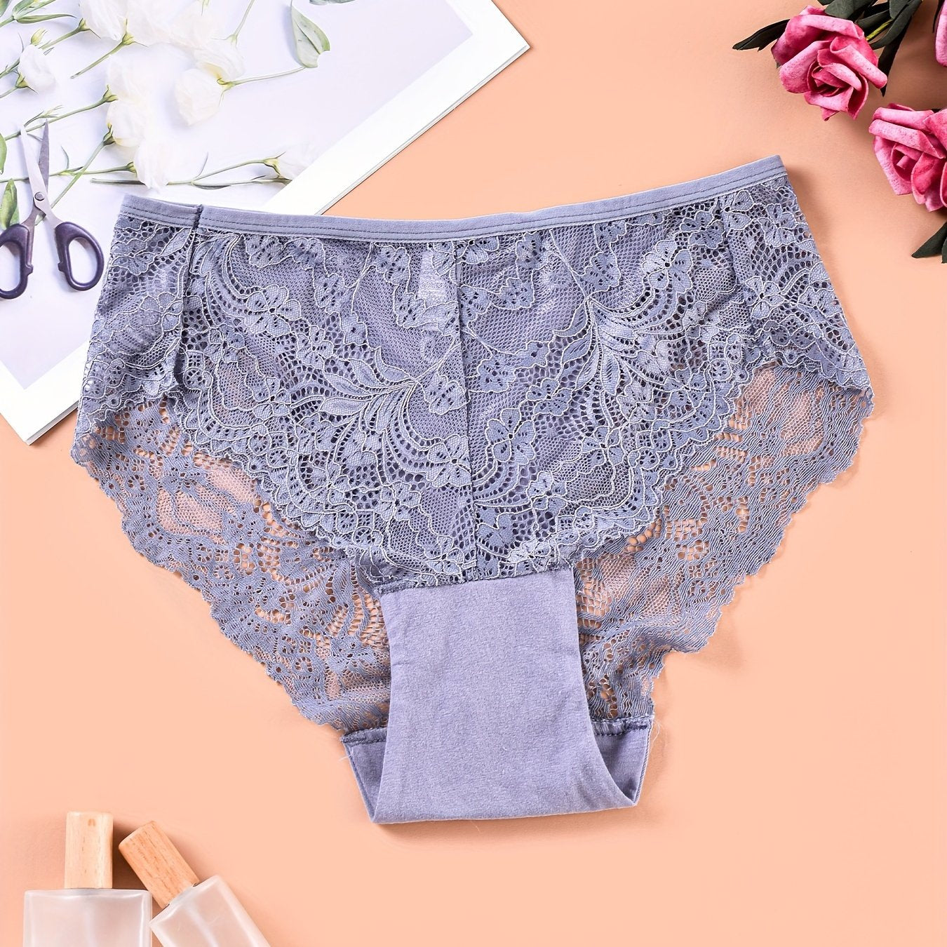 Comfy and breathable lace briefs for women.