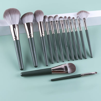 Quality makeup brush set with soft synthetic bristles for flawless application. Includes variety of brushes for blush, foundation, eye shadow, and more. Perfect for all skill levels, great