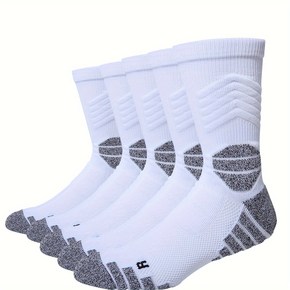 5 pairs of Wubenzhi men's basketball socks with cushioning performance