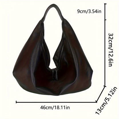 Fashionable vegan hobo bag with large capacity for women.