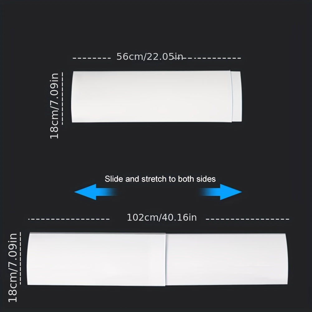 Extendable design Adjustable Air Conditioner Wind Deflector, Universal AC Vent Shield made of plastic, with manual 180° angle adjustment and no electricity needed for air flow control.