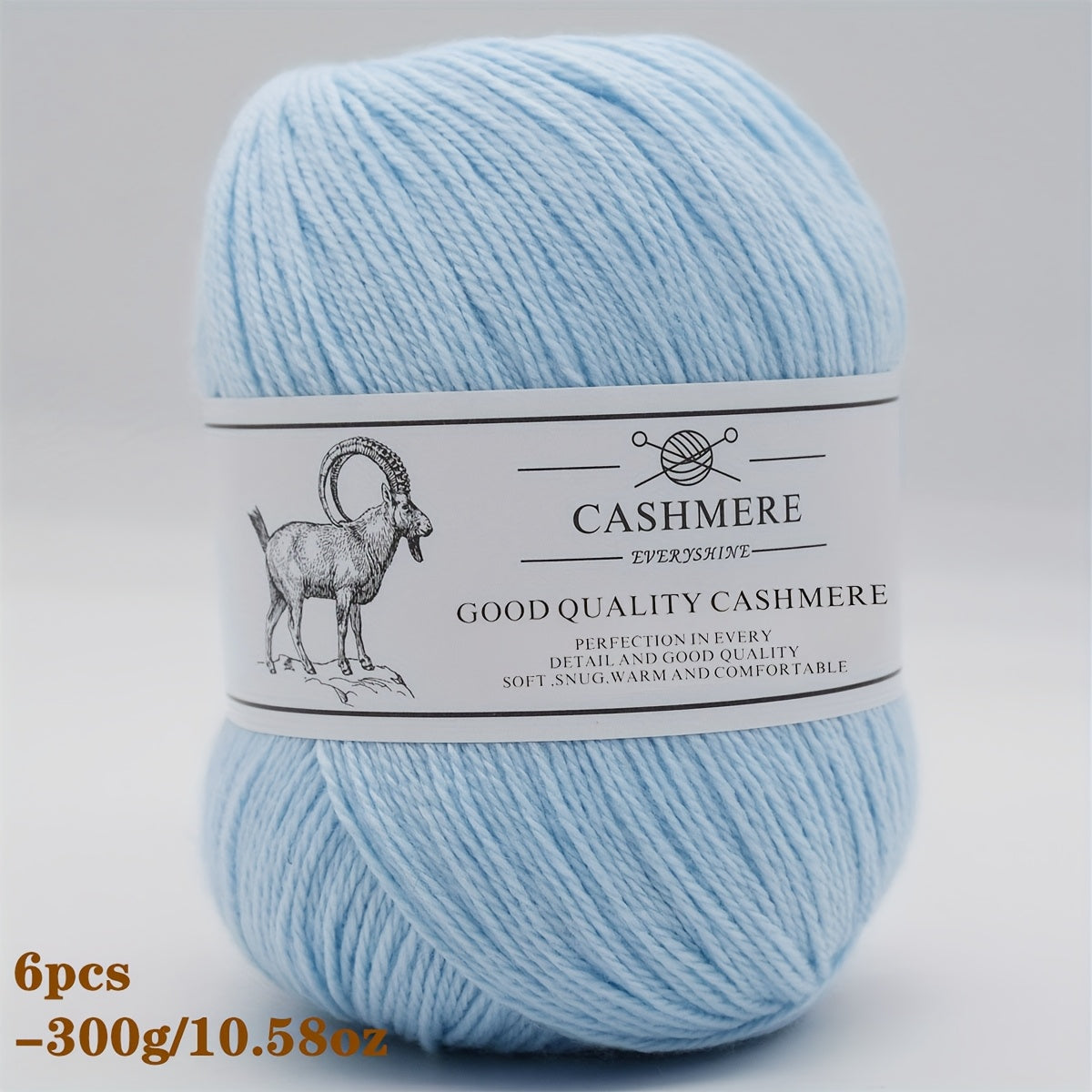 6-Pack Luxurious Cashmere Yarn for Knitting and Crocheting - Soft, Warm, Durable 80% Cashmere 20% Acrylic Blend - Perfect for Sweaters, Pants, Gloves, Hats, and DIY Crafts - 1.76oz Each