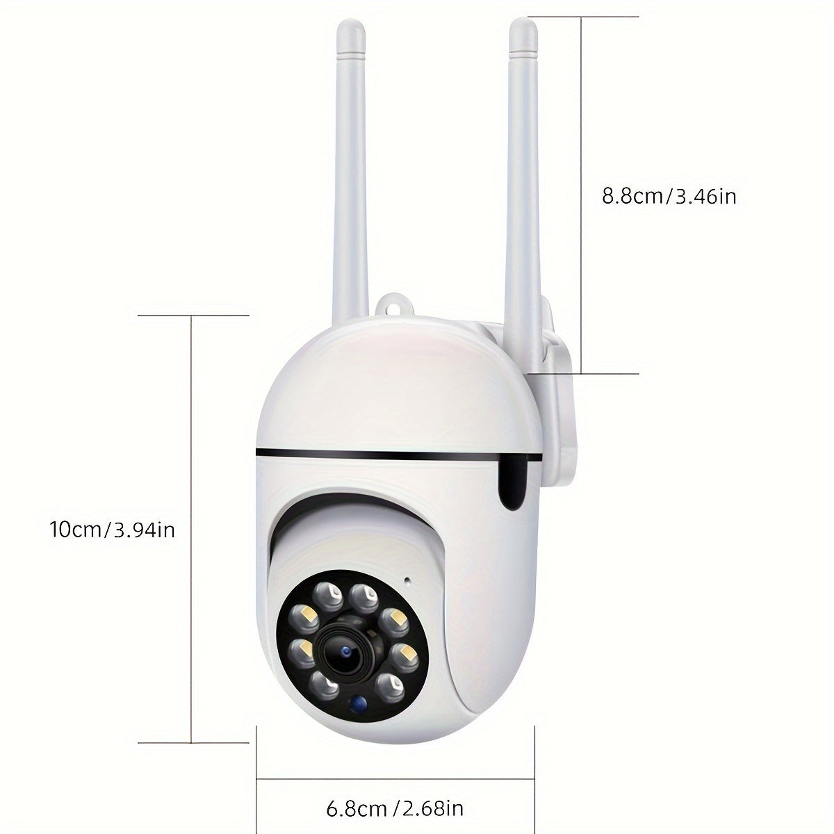 1pc High-definition 1080P Wireless Wifi Security Camera with PTZ, Two-way Audio, Motion Detection, Alarm Notification, and SD Card Support. Includes Night Vision, Intercom, and Remote