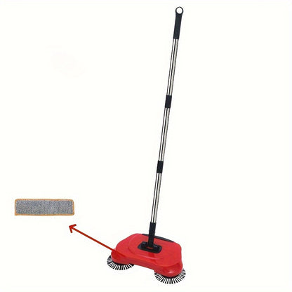 Multifunctional hand broom and vacuum set for easy cleaning of pet hair, dust, and garbage on hardwood and tile floors.